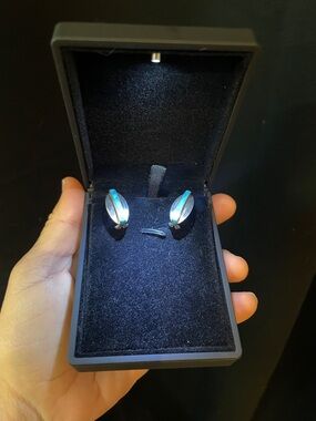 925 JAY KING Sterling Silver Turquoise inlay Earrings - french clip post